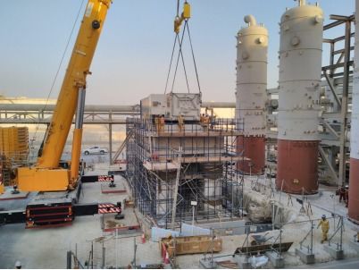 中國化學十一化建第九工程公司卡塔爾項目壓縮機順利完成安裝